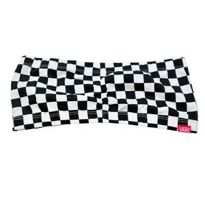 Vans Bikini Tube Top Size Small Checkered Pattern Bandeau Swimwear New